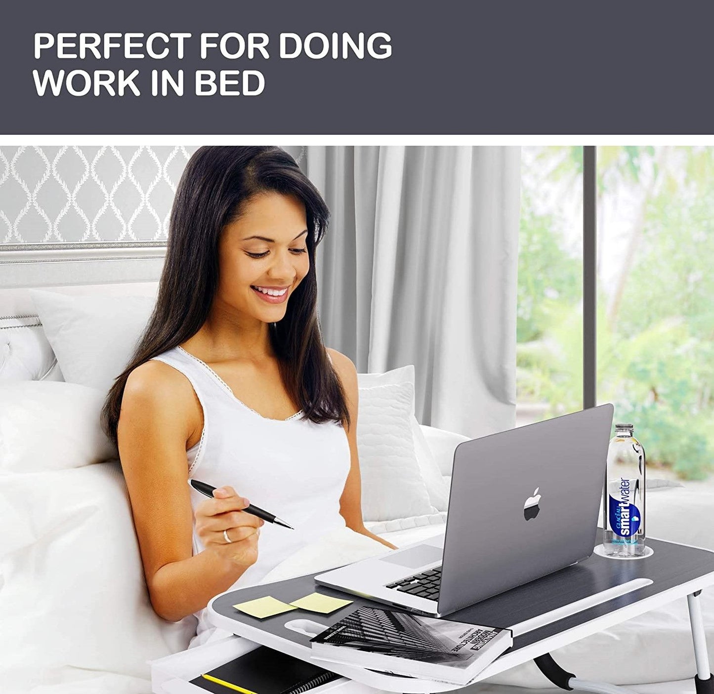 Laptop Bed Desk with Storage and foldable legs for Adults, Kids & Home Office - Cosy Abode