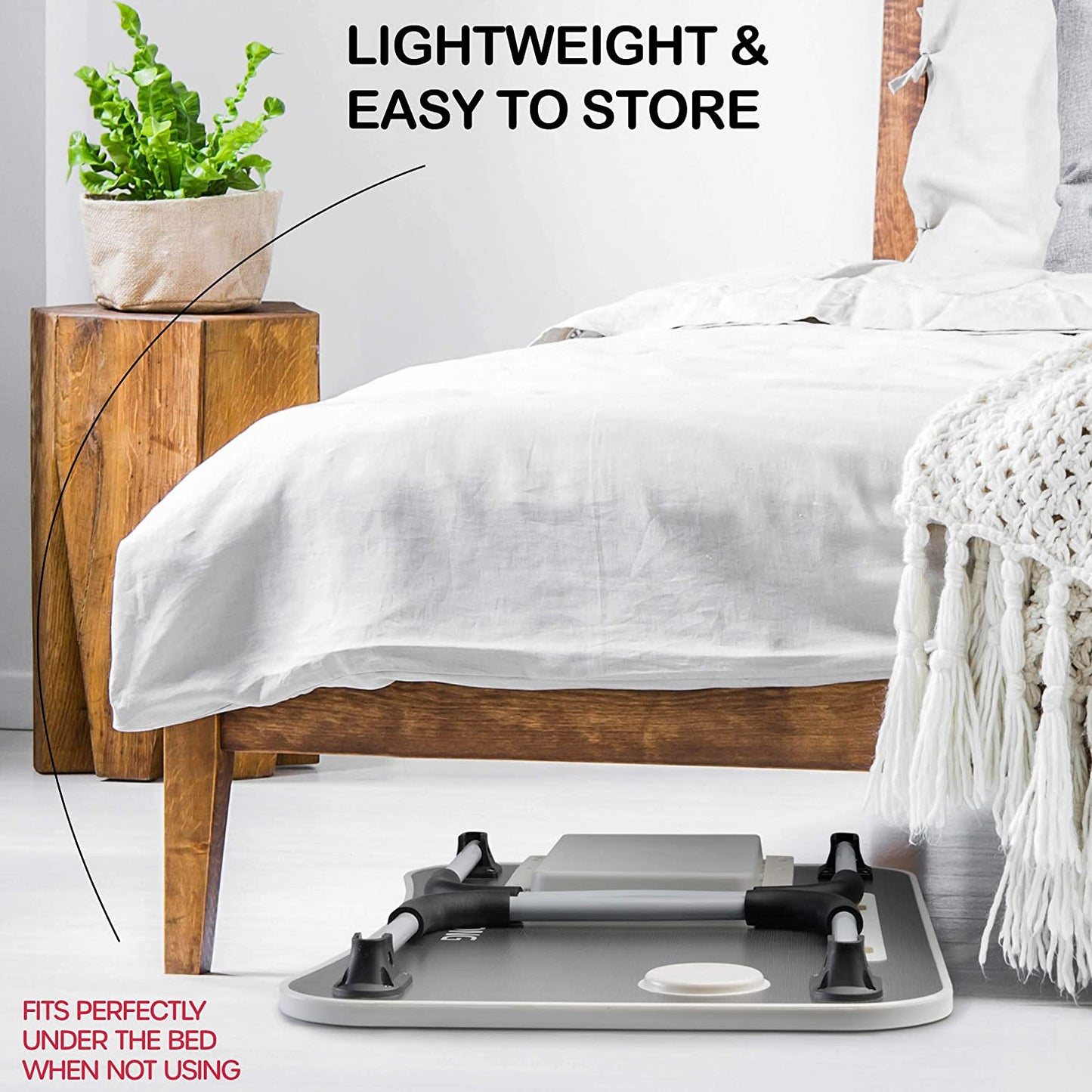 Laptop Bed Desk with Storage and foldable legs for Adults, Kids & Home Office - Cosy Abode