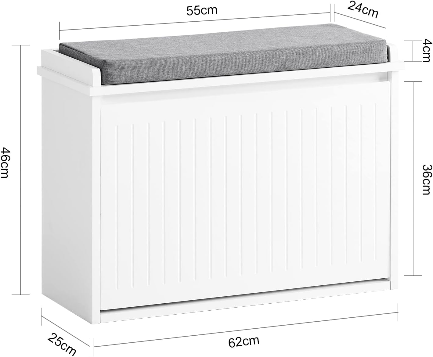 Hallway Shoe Bench Rack Cabinet Seat Cushion - Cosy Abode