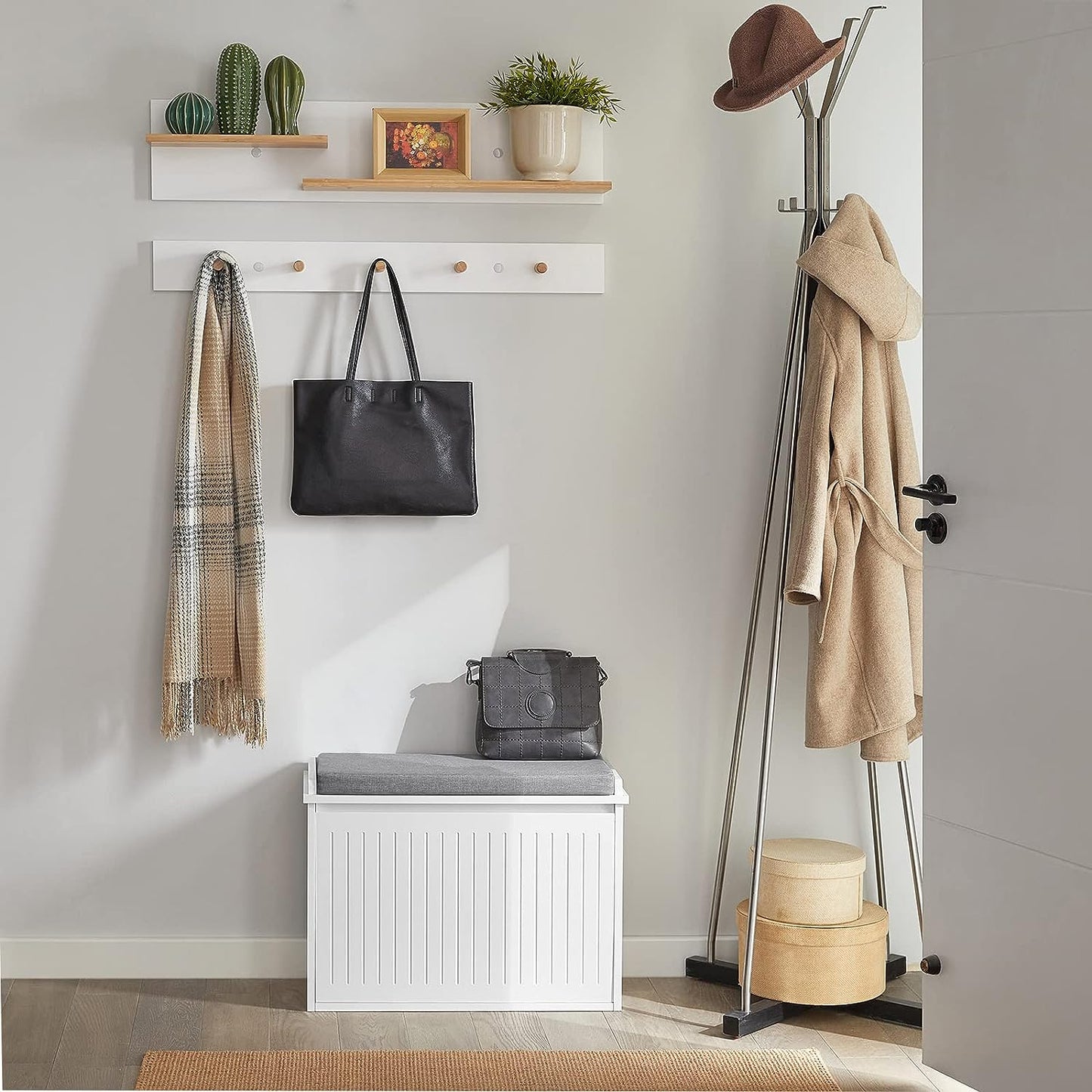 Hallway Shoe Bench Rack Cabinet Seat Cushion - Cosy Abode