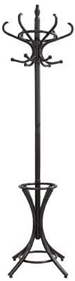 Brown Coat Rack with Stand Wooden Hat and 12 Hooks Hanger Walnut tree - Cosy Abode