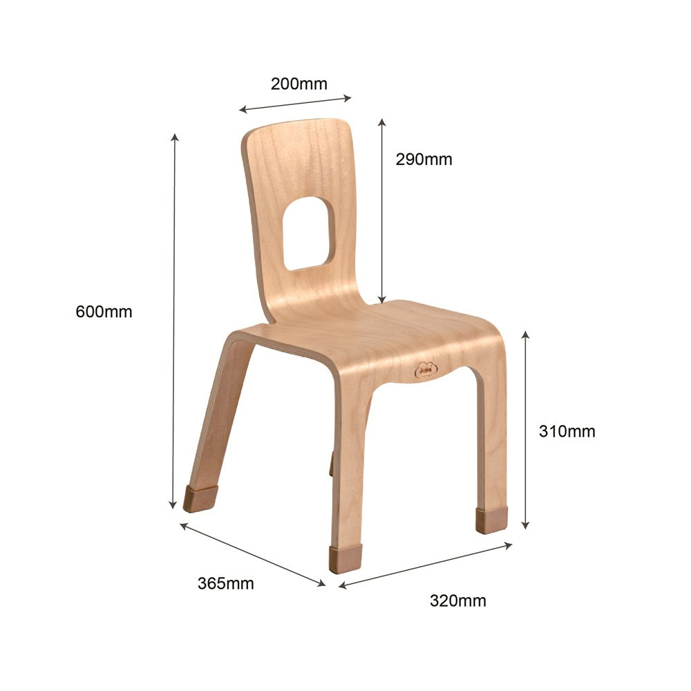 Jooyes Kids One Piece Bentwood Stackable Chair 4 Pack - H30cm - Cosy Abode