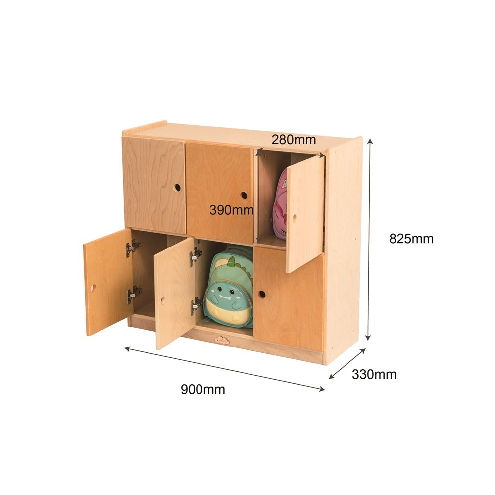 Jooyes School Bag Locker Storage Cabinet - 6 Doors - Cosy Abode