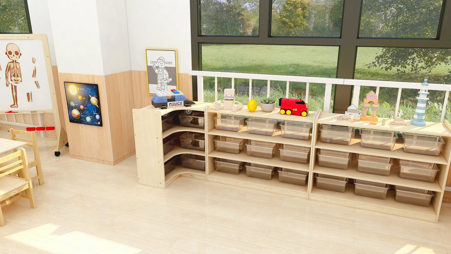 Jooyes Kids 3 Shelf Corner Storage Cabinet - H76cm - Cosy Abode