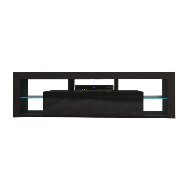 Modern TV Cabinet Living Room Furniture 200cm Black - Cosy Abode