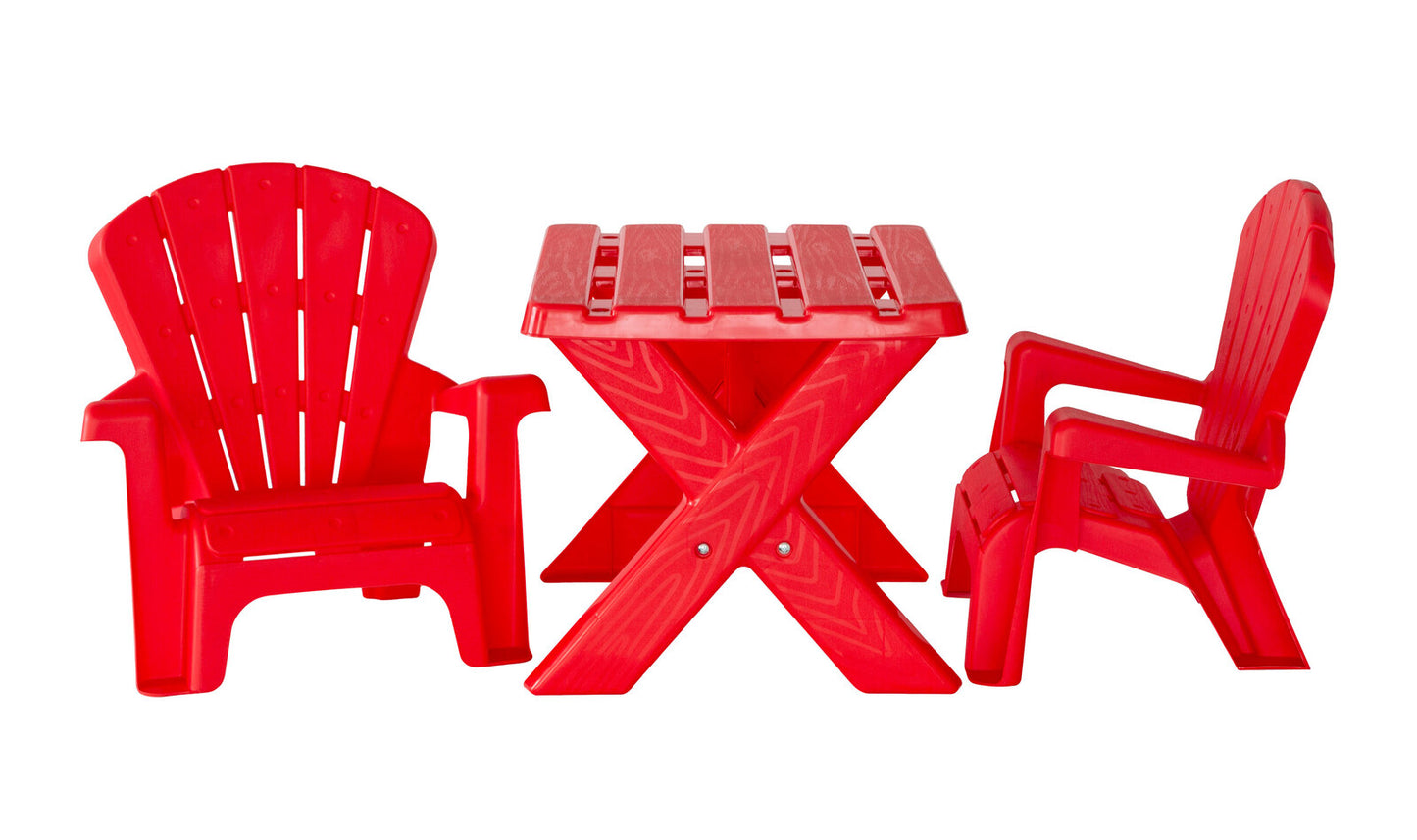 Kids Durable Table and Two Child-sized Chairs Set - Red - Cosy Abode