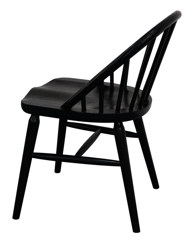Vera Solid Oak Dining Chair - Set of 2 (Black) - Cosy Abode