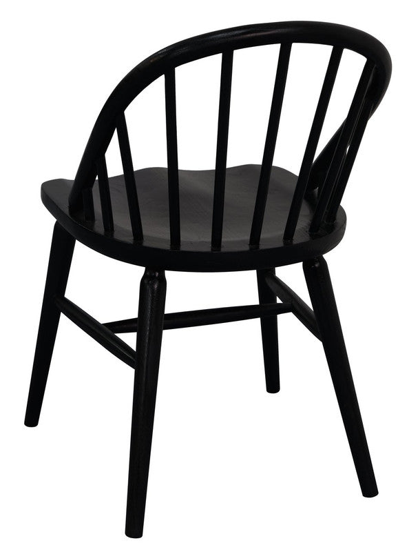 Vera Solid Oak Dining Chair - Set of 2 (Black) - Cosy Abode