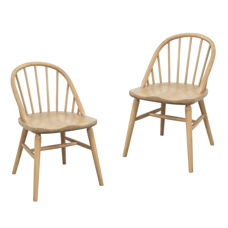 Vera Solid Oak Dining Chair - Set of 2 (Natural) - Cosy Abode