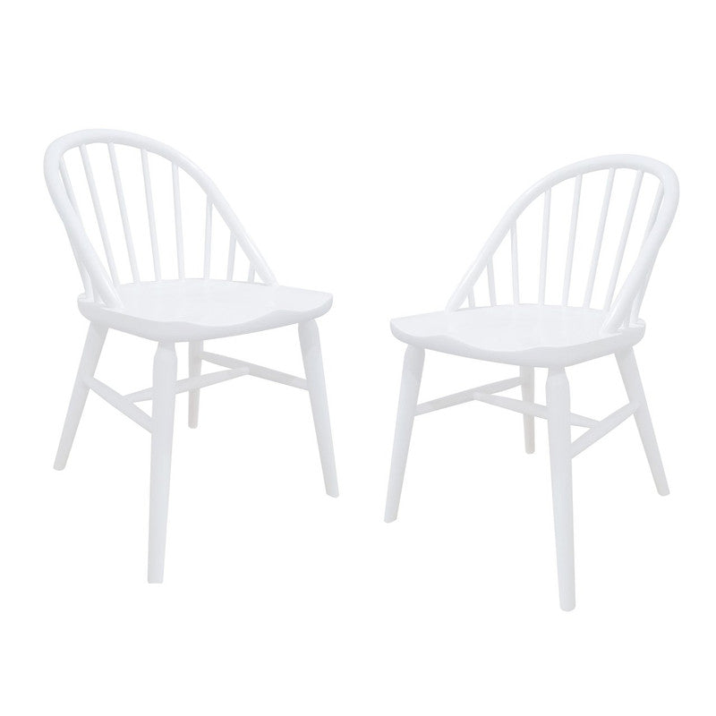 Vera Solid Oak Dining Chair - Set of 2 (White) - Cosy Abode