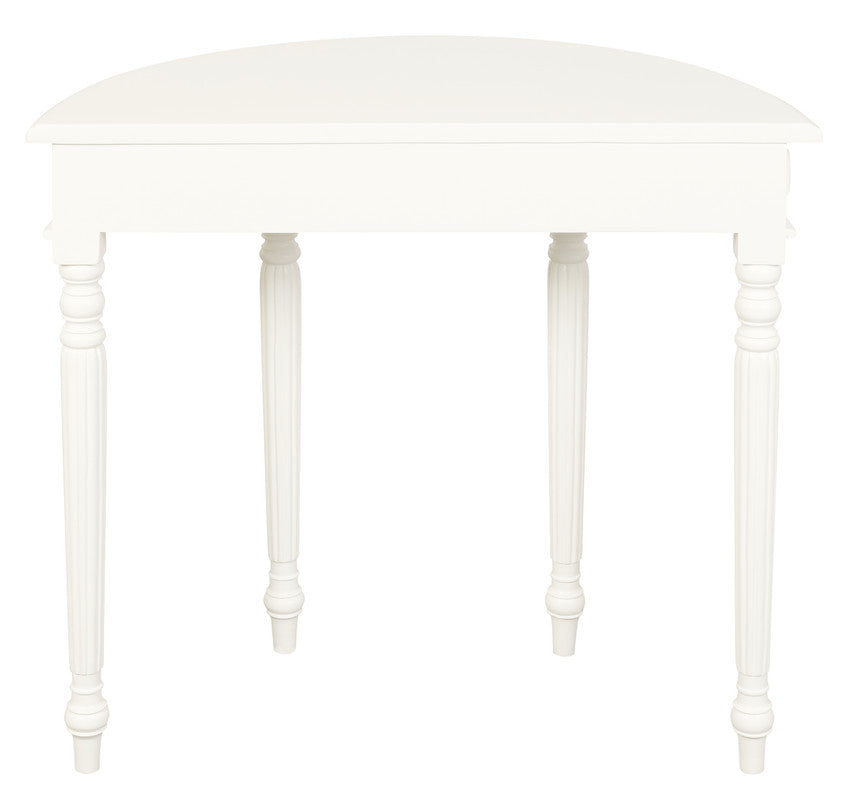 Turn Leg Half Round Sofa Table (White) - Cosy Abode