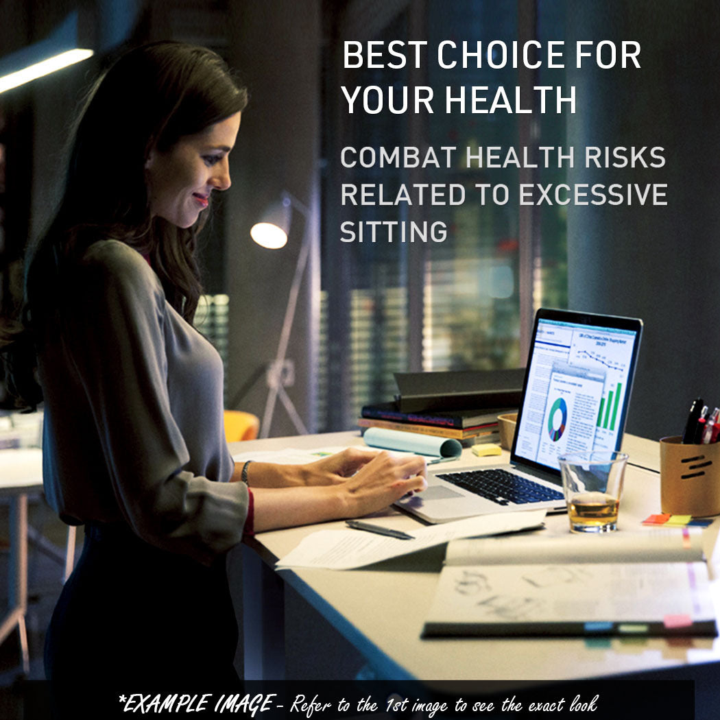 Fortia Sit To Stand Up Standing Desk, 120x60cm, 72-118cm Electric Height Adjustable, 70kg Rated, Walnut Style/Black Frame - Cosy Abode