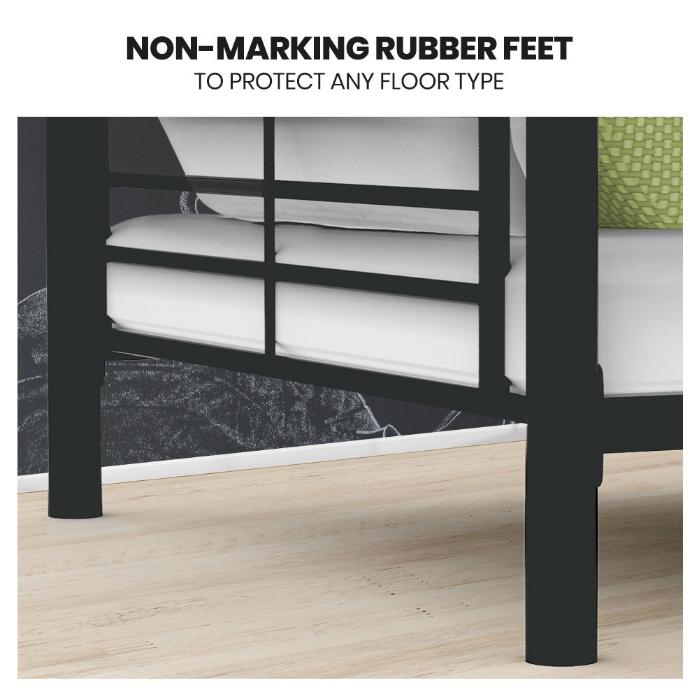 Kingston Slumber 2in1 King Single Metal Bunk Bed Frame, with Modular Design, Dark Matte Grey - Cosy Abode
