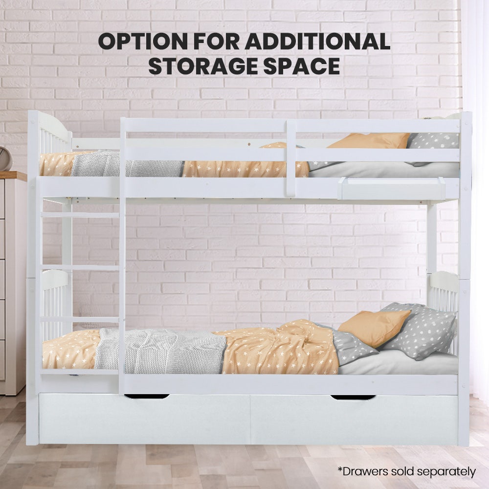 Kingston Slumber Kids Convertible Bed - From Bunk Bed to 2 Single Beds - White - Cosy Abode
