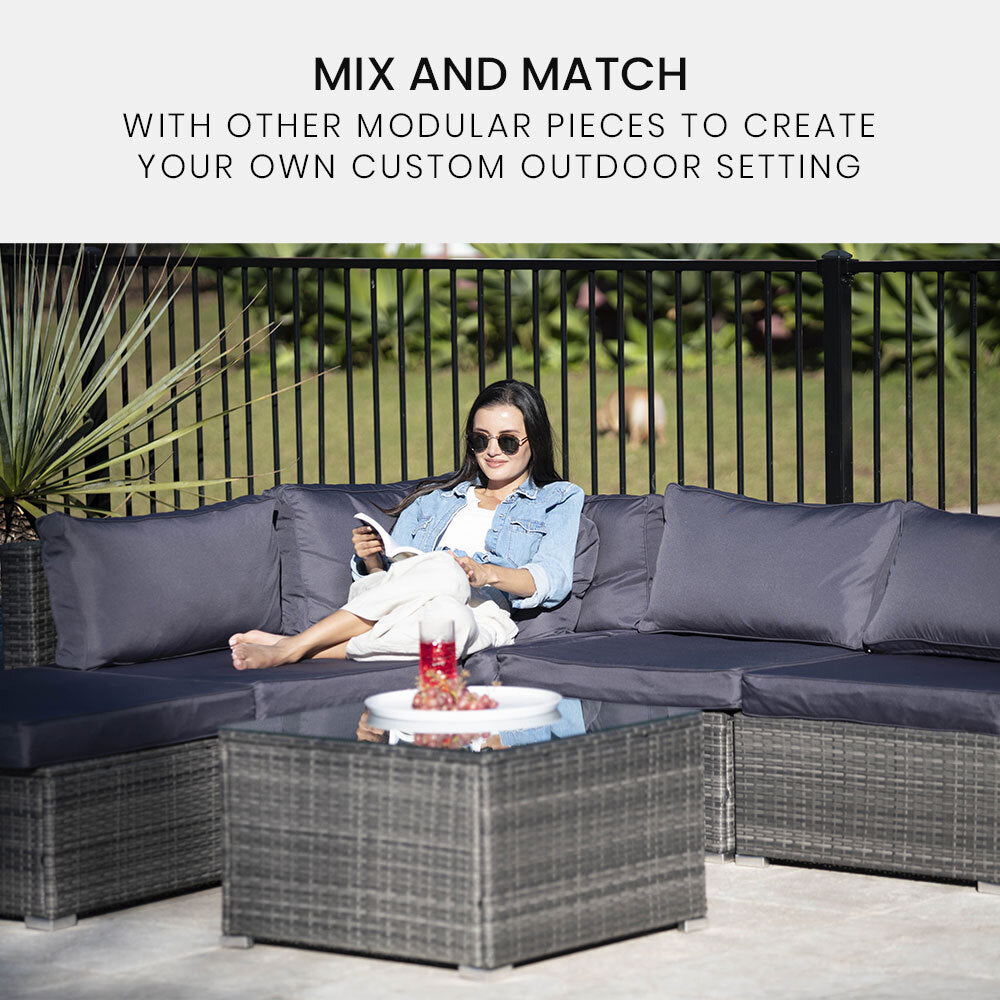 LONDON RATTAN Create Your Own Outdoor Setting - TABLE Section - Grey - Cosy Abode