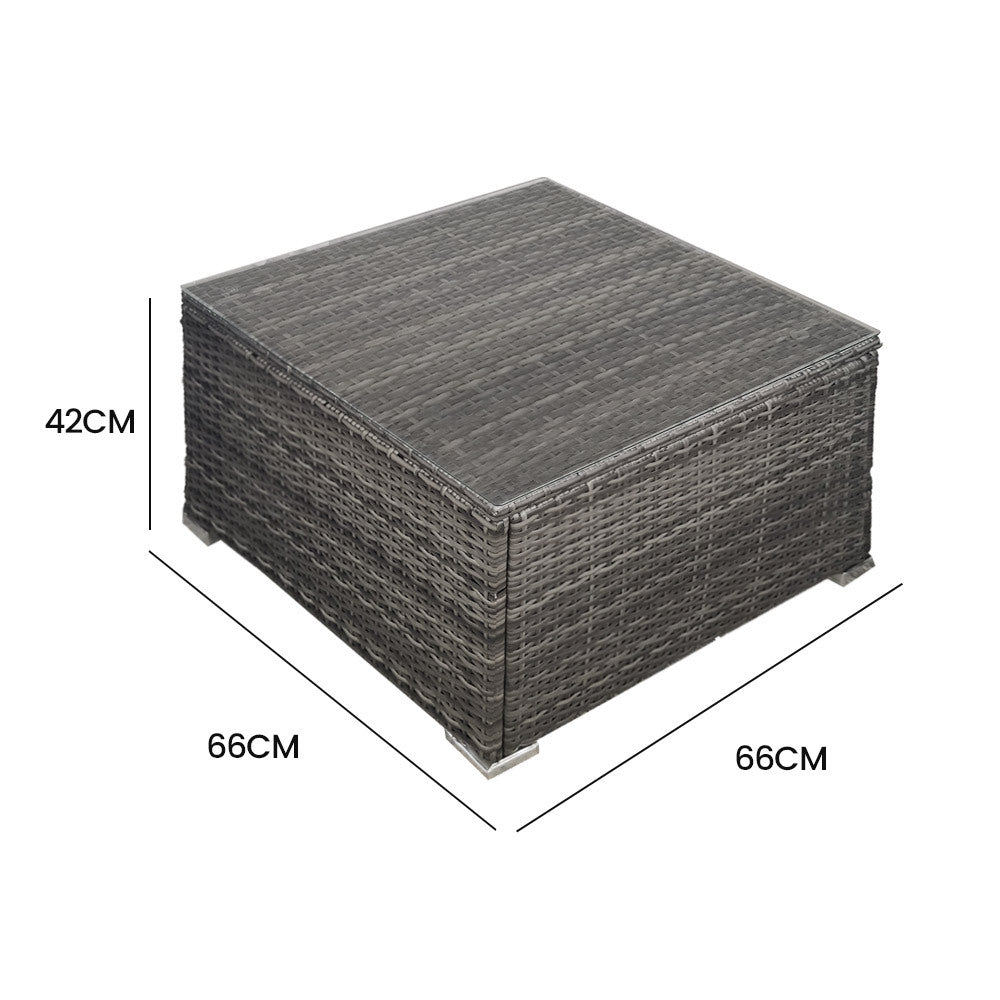 LONDON RATTAN Create Your Own Outdoor Setting - TABLE Section - Grey - Cosy Abode