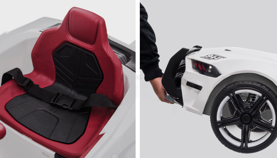 ROVO KIDS Ride-On Car Patrol Electric Battery Powered Toy White - Cosy Abode