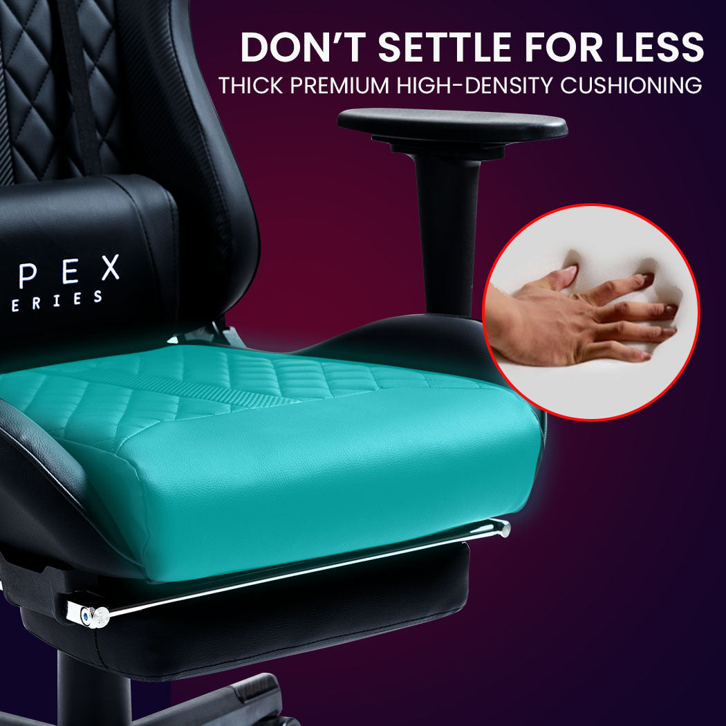 OVERDRIVE Apex Series Reclining Gaming Ergonomic Office Chair with Footrest, Black - Cosy Abode