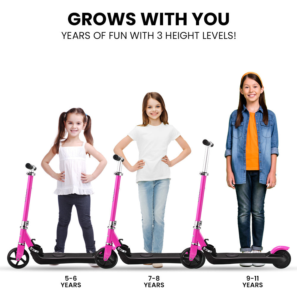 ROVO KIDS Electric Scooter Lithium Ride-On Foldable E-Scooter 125W Rechargeable, Pink - Cosy Abode