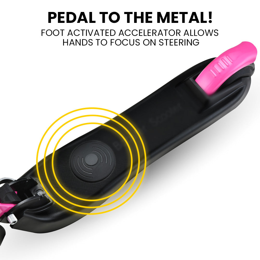 ROVO KIDS Electric Scooter Lithium Ride-On Foldable E-Scooter 125W Rechargeable, Pink - Cosy Abode
