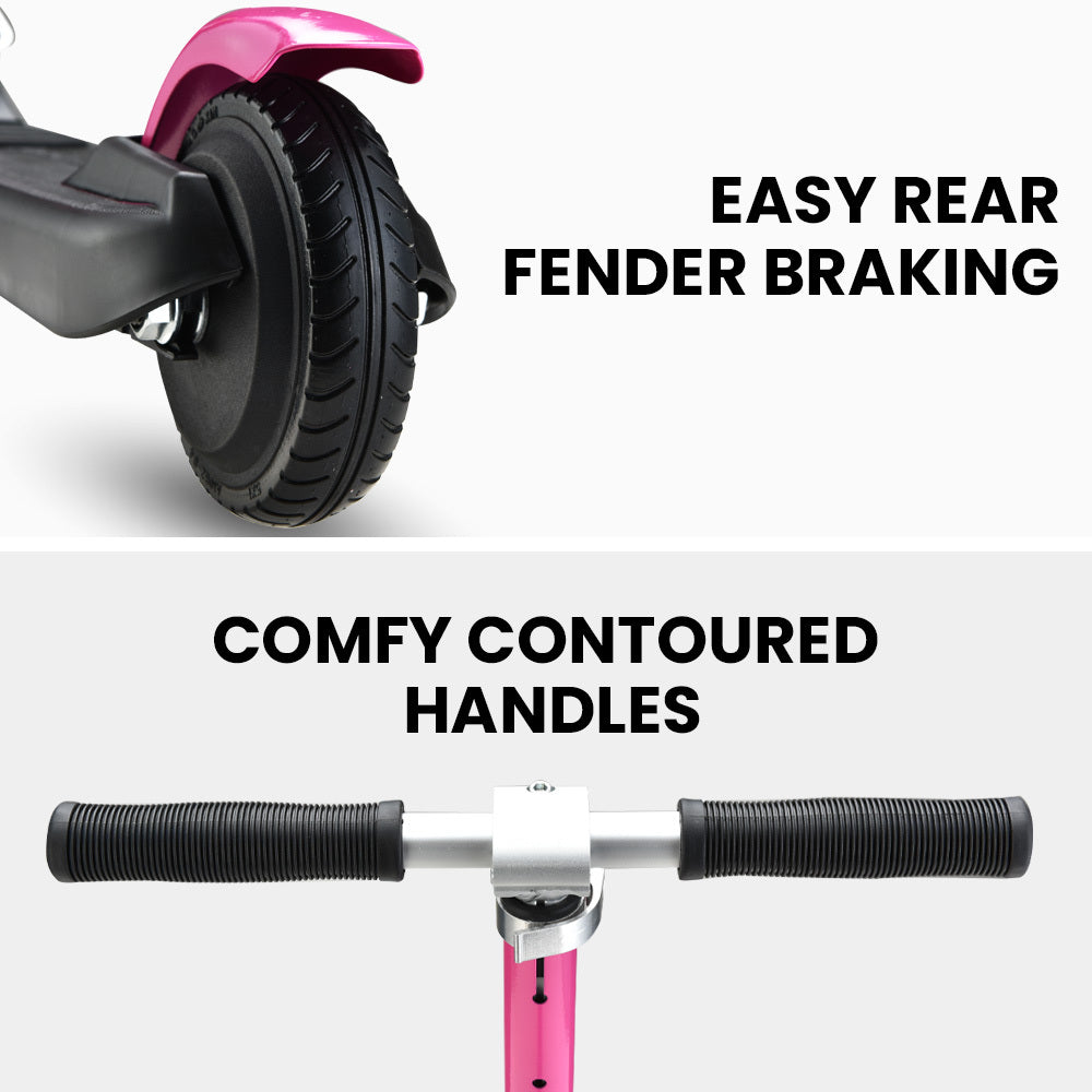 ROVO KIDS Electric Scooter Lithium Ride-On Foldable E-Scooter 125W Rechargeable, Pink - Cosy Abode