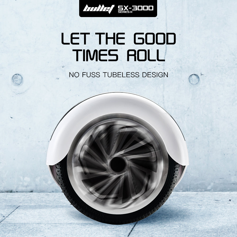 BULLET Hoverboard Electric Scooter 6.5 Inch Wheels Self Balancing Gen III White Free Carry Bag - Cosy Abode