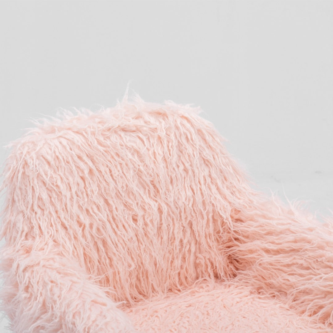 Fluffy Office Chair Faux Fur Modern Swivel Desk Chair for Women And Girls-Pink - Cosy Abode