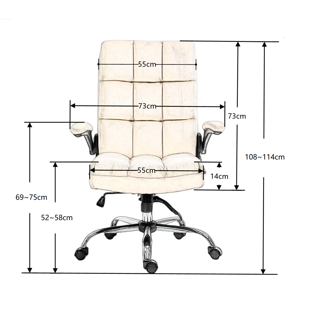Velvet Home Ergonomic Swivel Adjustable Tilt Angle and Flip-up Arms Office Chair - Cosy Abode