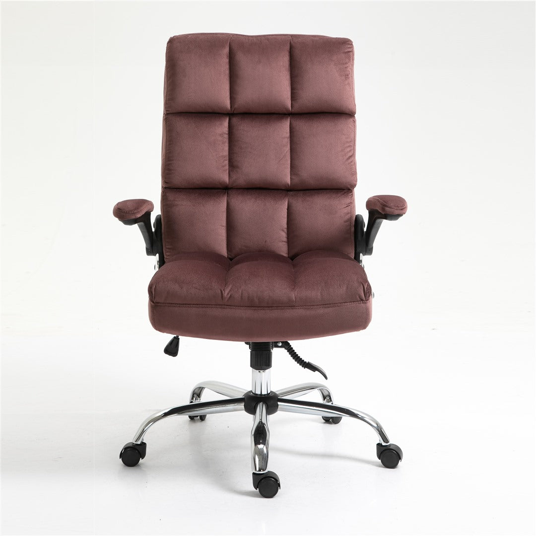 Velvet Home Ergonomic Swivel Adjustable Tilt Angle and Flip-up Arms Office Chair - Cosy Abode