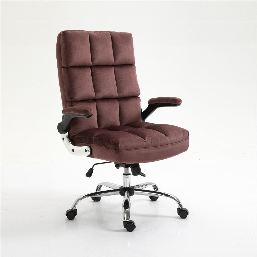 Velvet Home Ergonomic Swivel Adjustable Tilt Angle and Flip-up Arms Office Chair - Cosy Abode