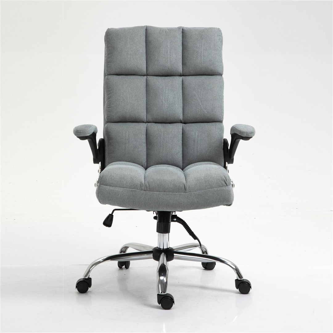 Soft Velvet Home Ergonomic Swivel Adjustable Tilt Angle and Flip-up Arms Office Chair - Cosy Abode