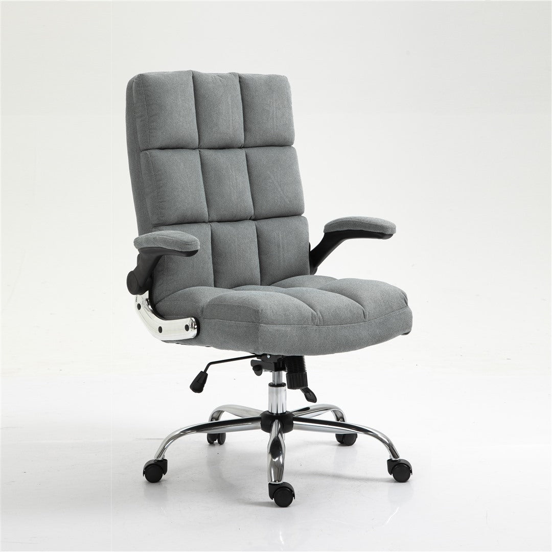 Soft Velvet Home Ergonomic Swivel Adjustable Tilt Angle and Flip-up Arms Office Chair - Cosy Abode