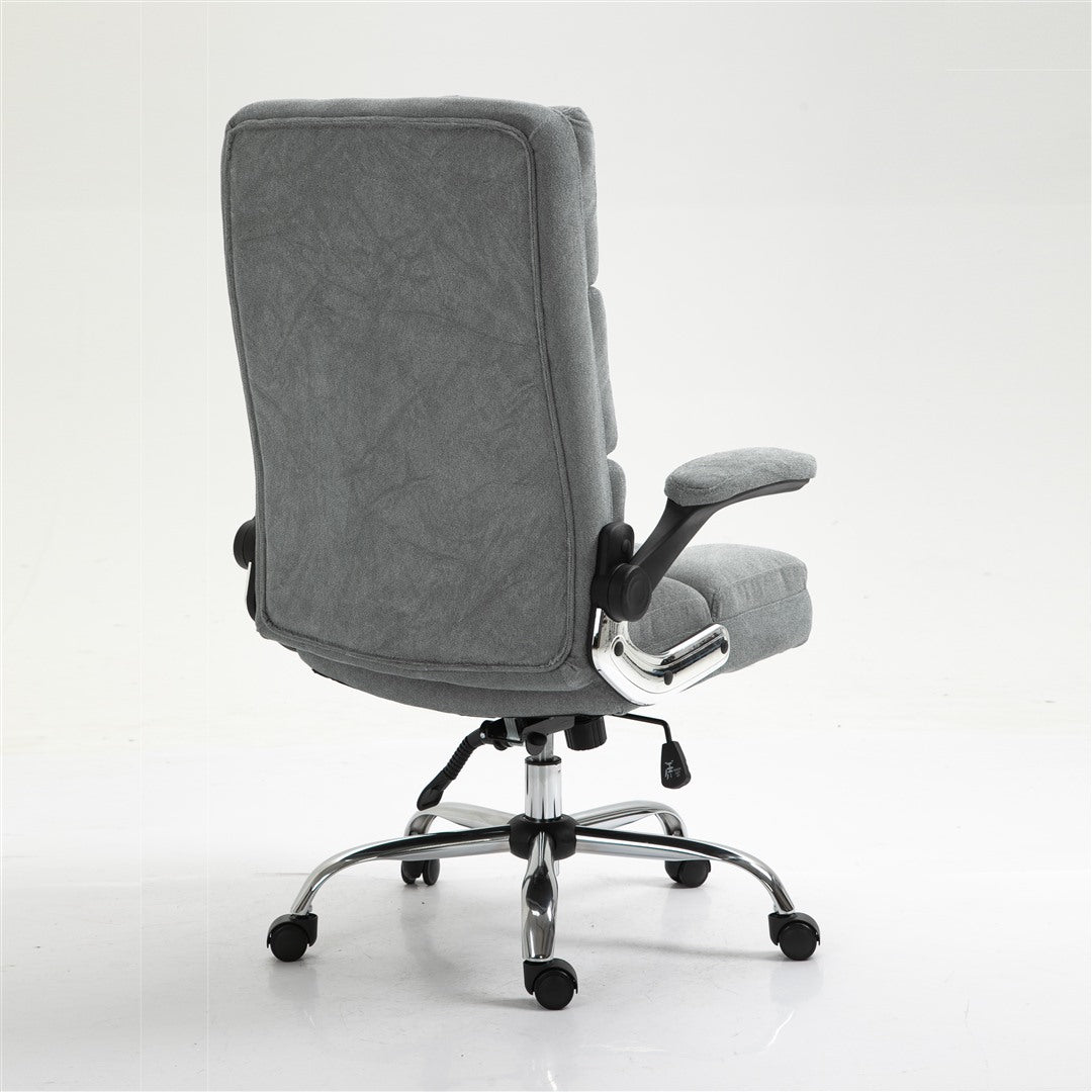 Soft Velvet Home Ergonomic Swivel Adjustable Tilt Angle and Flip-up Arms Office Chair - Cosy Abode