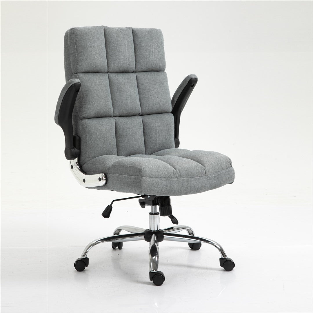 Soft Velvet Home Ergonomic Swivel Adjustable Tilt Angle and Flip-up Arms Office Chair - Cosy Abode