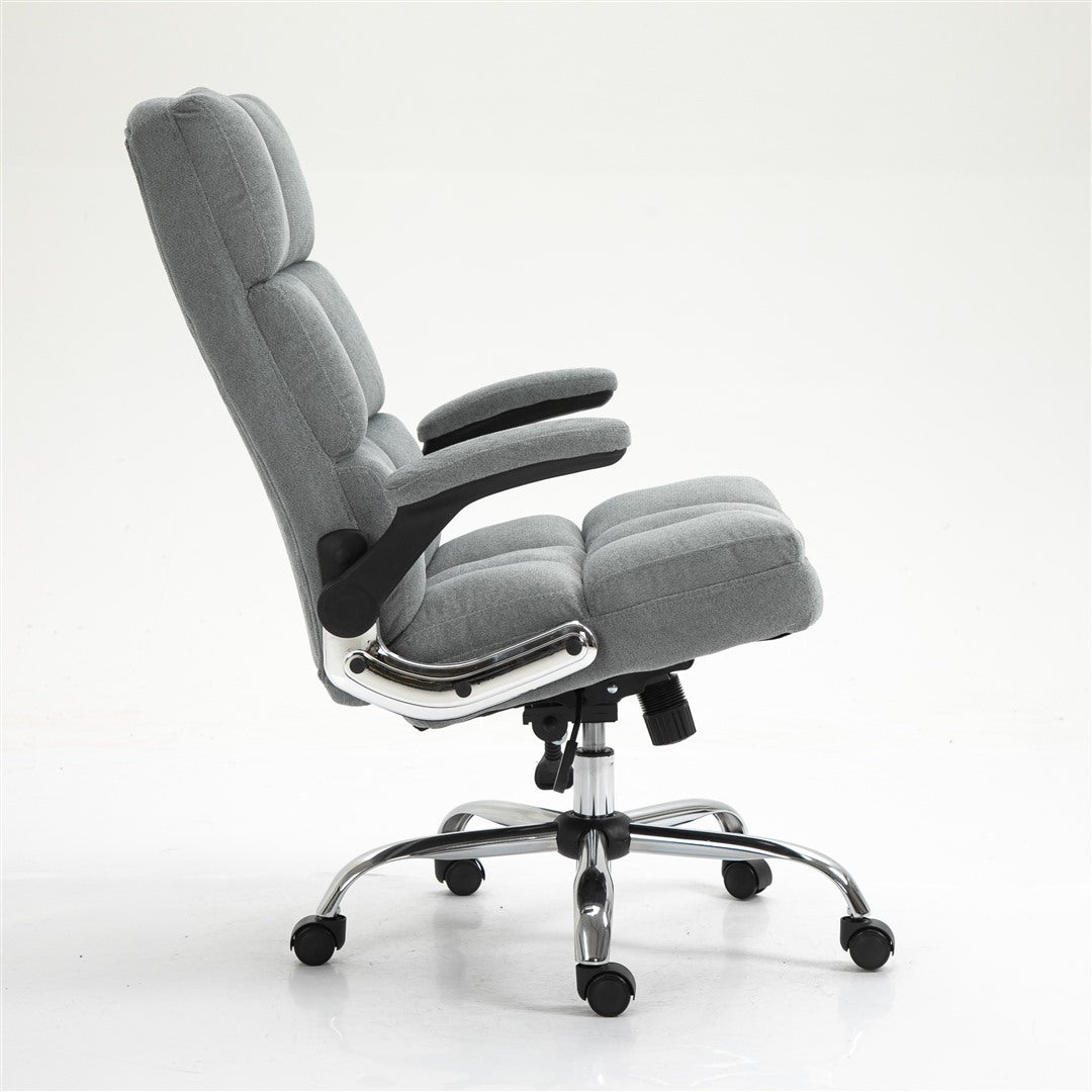 Soft Velvet Home Ergonomic Swivel Adjustable Tilt Angle and Flip-up Arms Office Chair - Cosy Abode