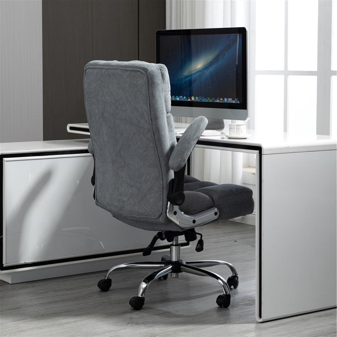 Soft Velvet Home Ergonomic Swivel Adjustable Tilt Angle and Flip-up Arms Office Chair - Cosy Abode