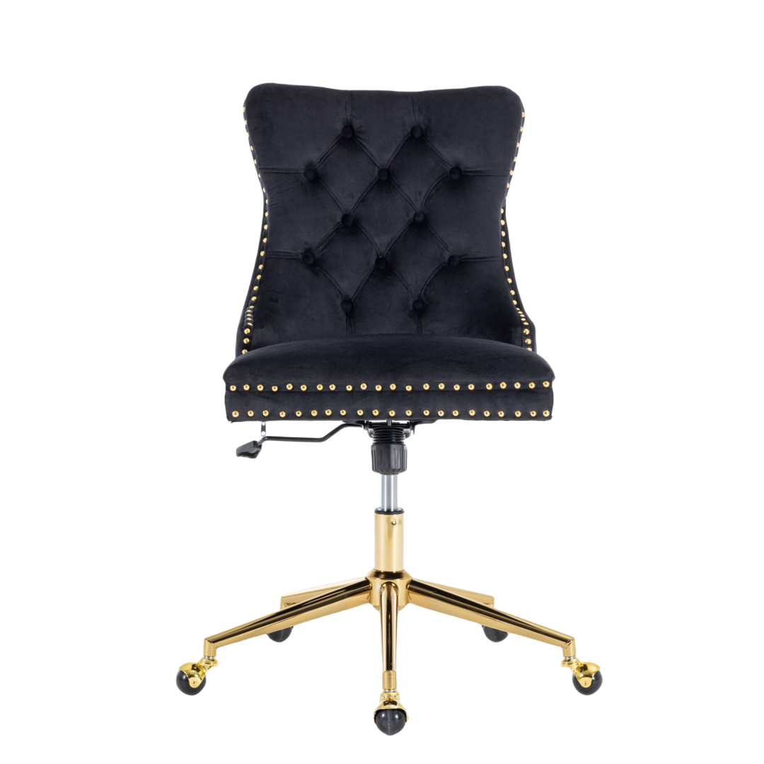 Velvet Home Office Chair- Black - Cosy Abode