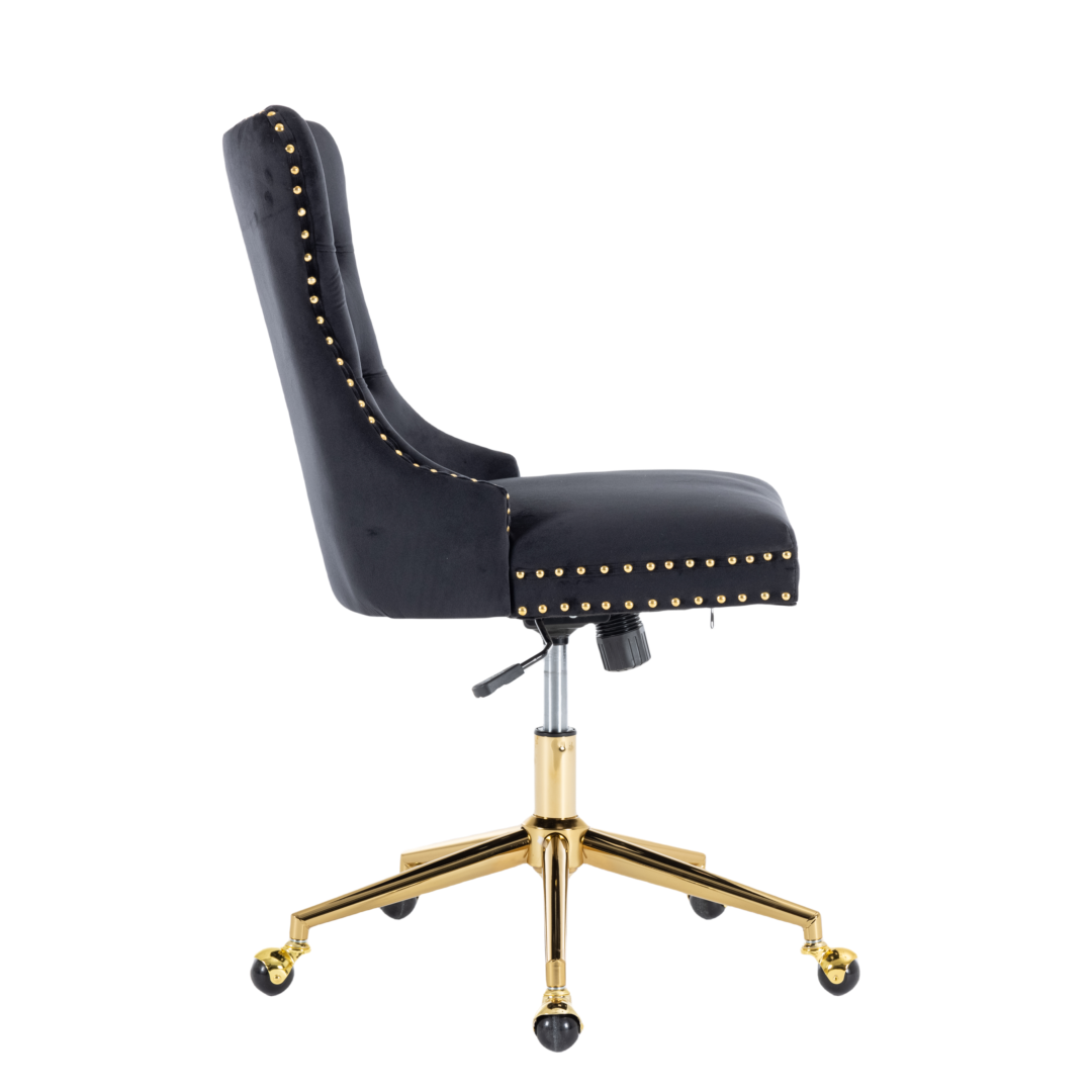 Velvet Home Office Chair- Black - Cosy Abode