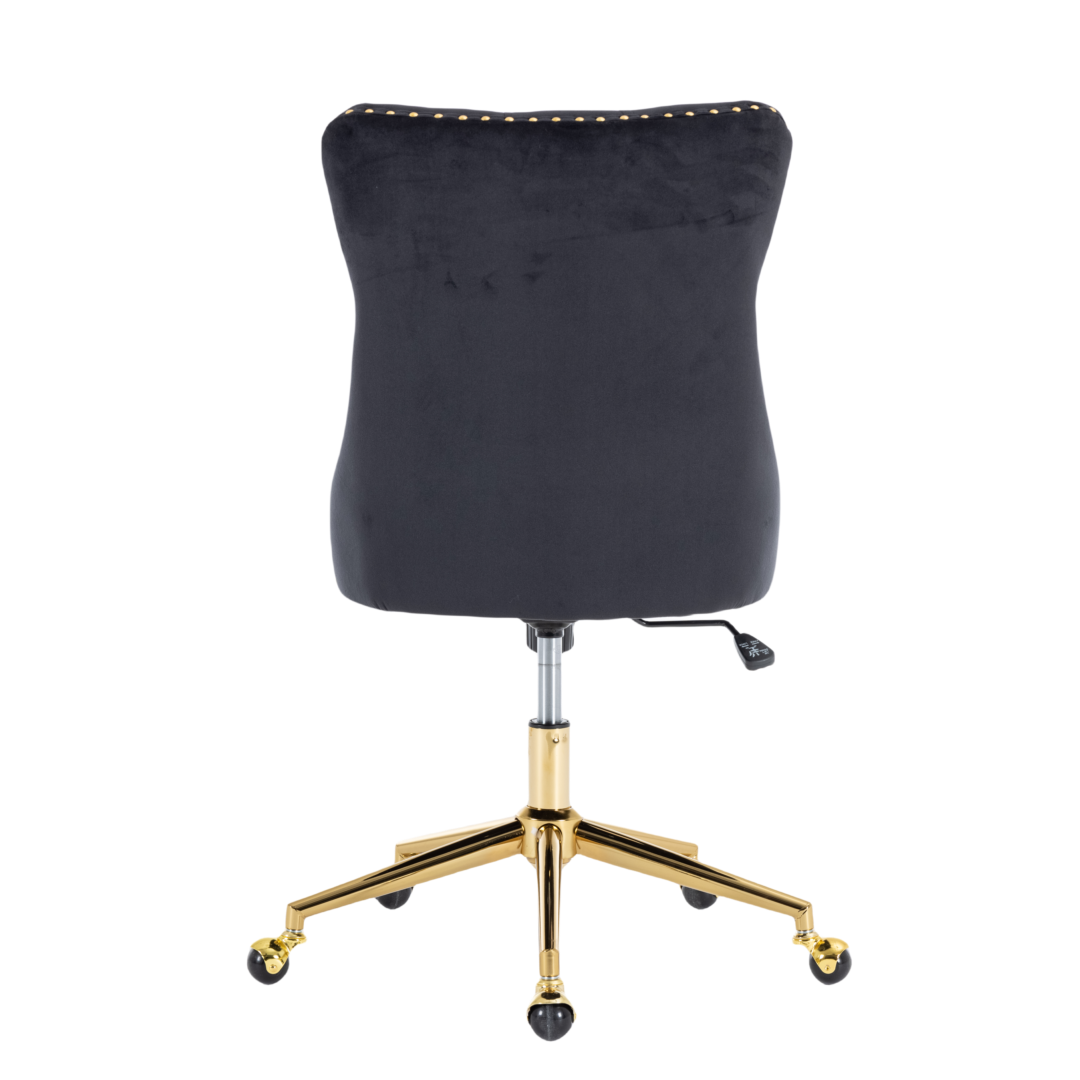 Velvet Home Office Chair- Black - Cosy Abode