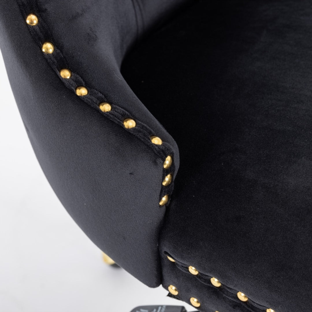 Velvet Home Office Chair- Black - Cosy Abode