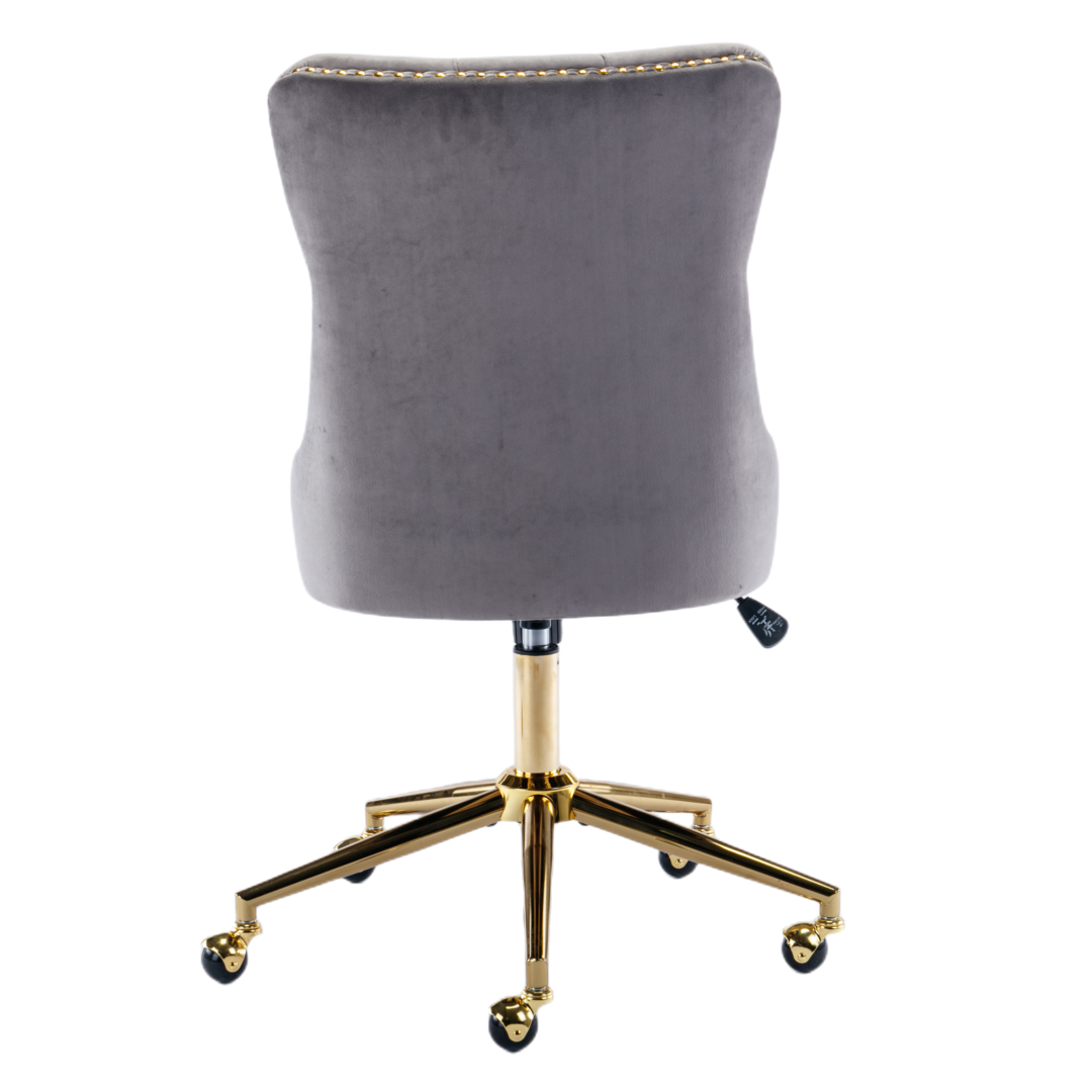 Velvet Home Office Chair- Grey - Cosy Abode