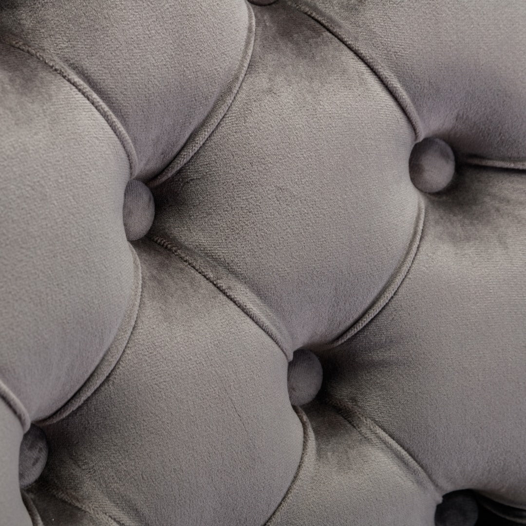 Velvet Home Office Chair- Grey - Cosy Abode