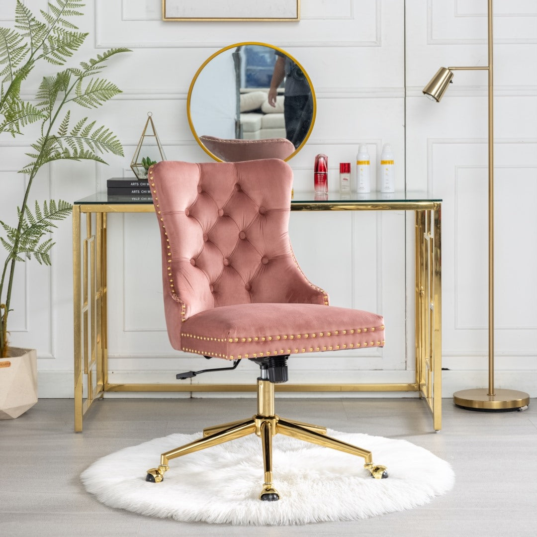 Velvet Home Office Chair- Grey - Cosy Abode