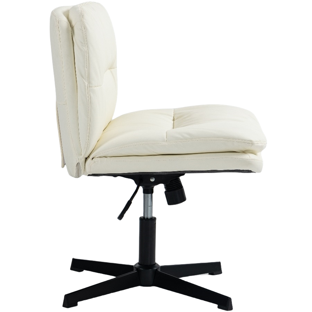 Faux Leather Home Office Chair -Beige - Cosy Abode