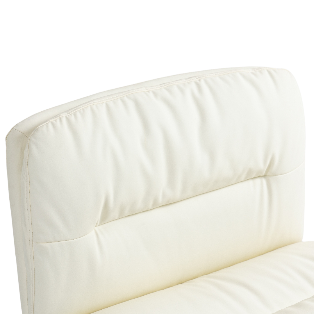 Faux Leather Home Office Chair -Beige - Cosy Abode