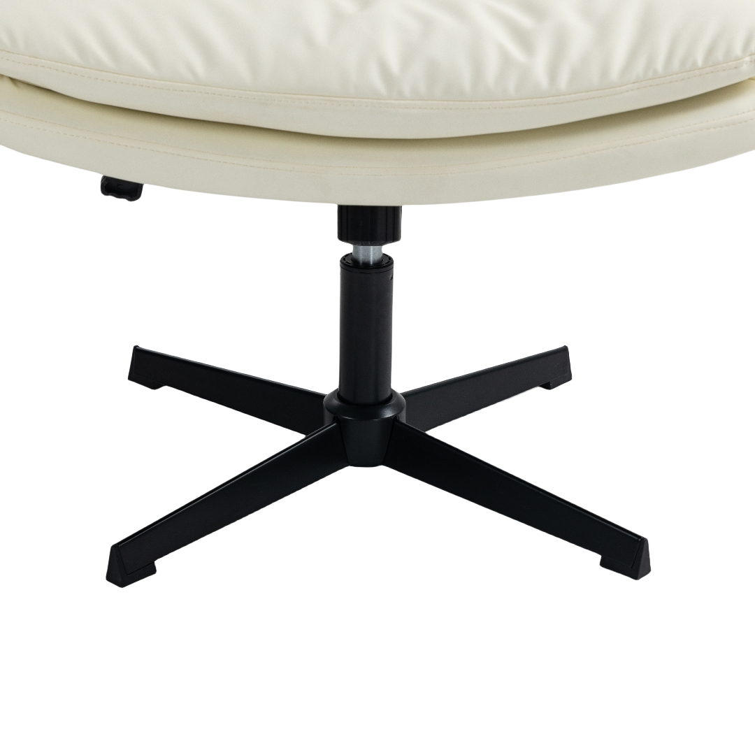 Faux Leather Home Office Chair -Beige - Cosy Abode