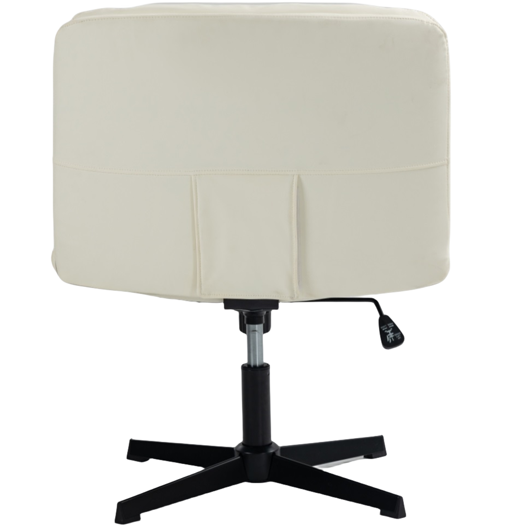 Faux Leather Home Office Chair -Beige - Cosy Abode