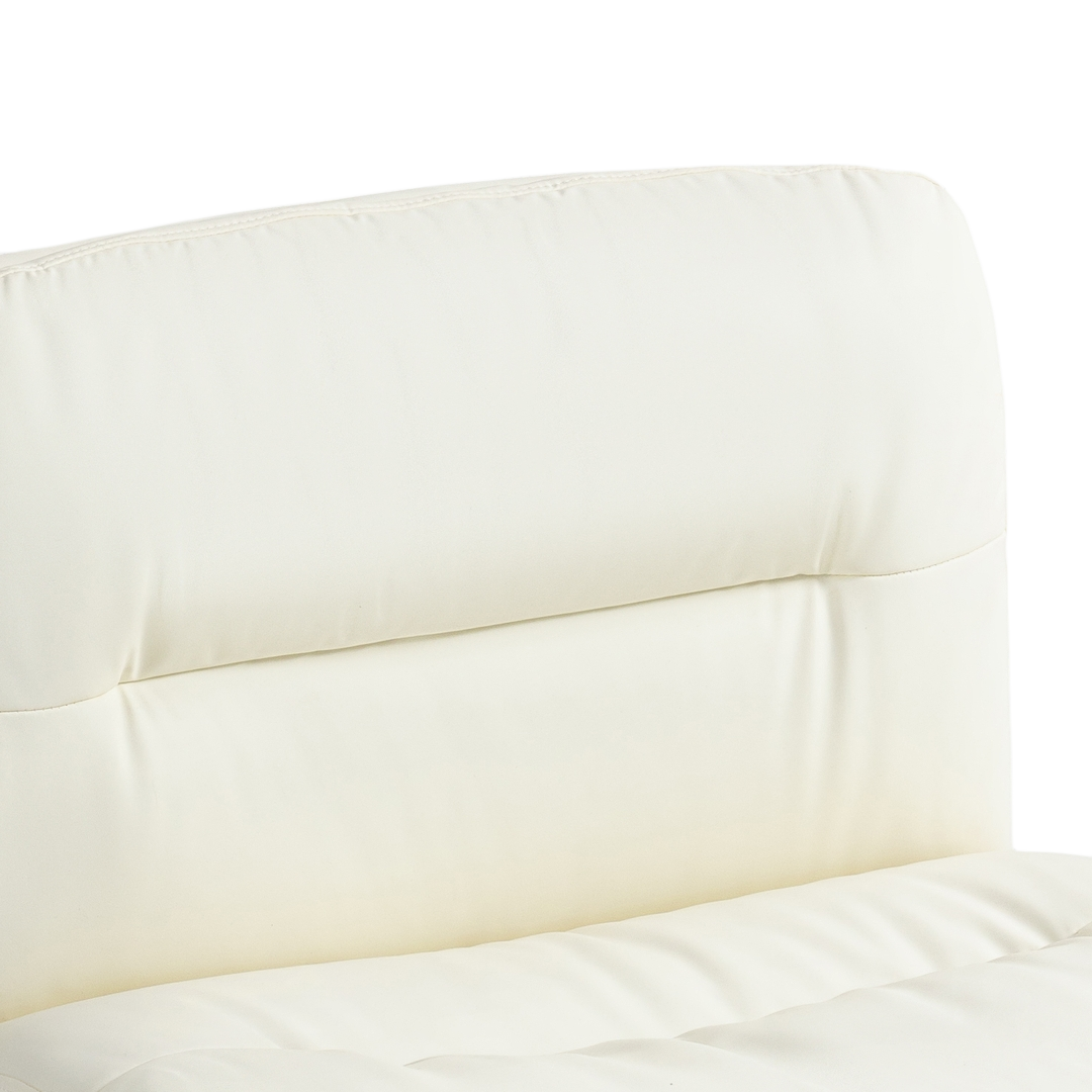 Faux Leather Home Office Chair -Beige - Cosy Abode