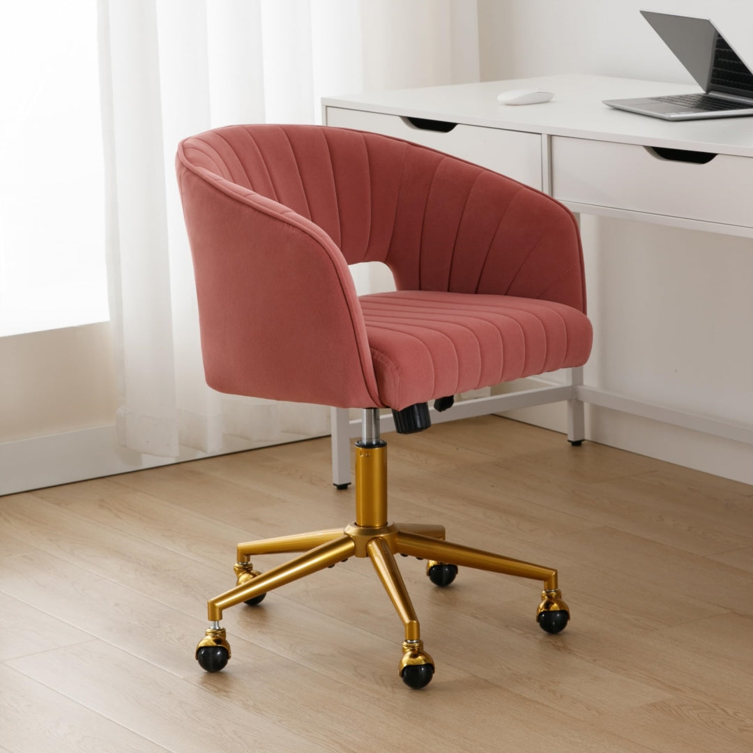Velvet Home Office Chair- Rose - Cosy Abode