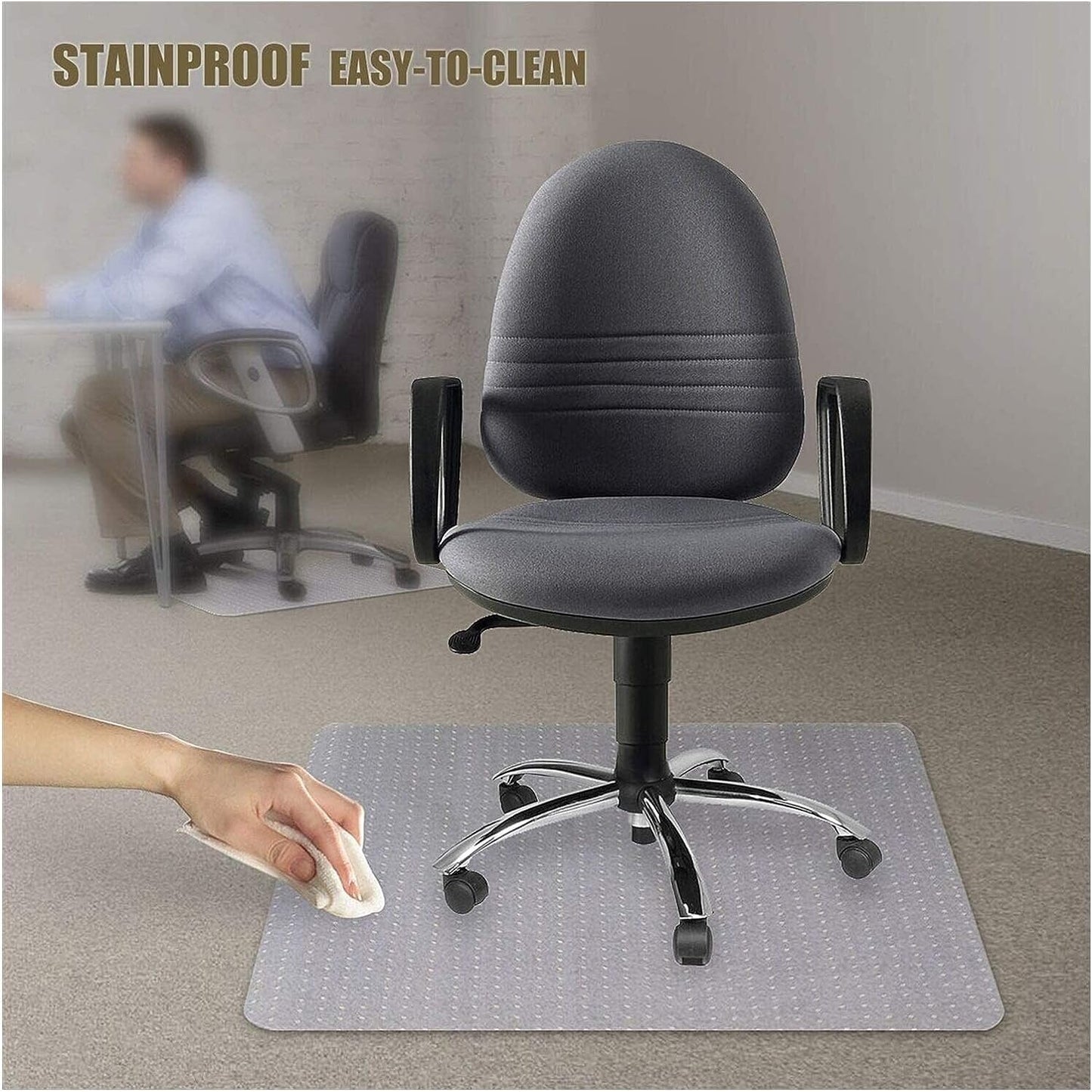 GOMINIMO PVC Chair Mat Floor Carpet (135x114cm) - Cosy Abode